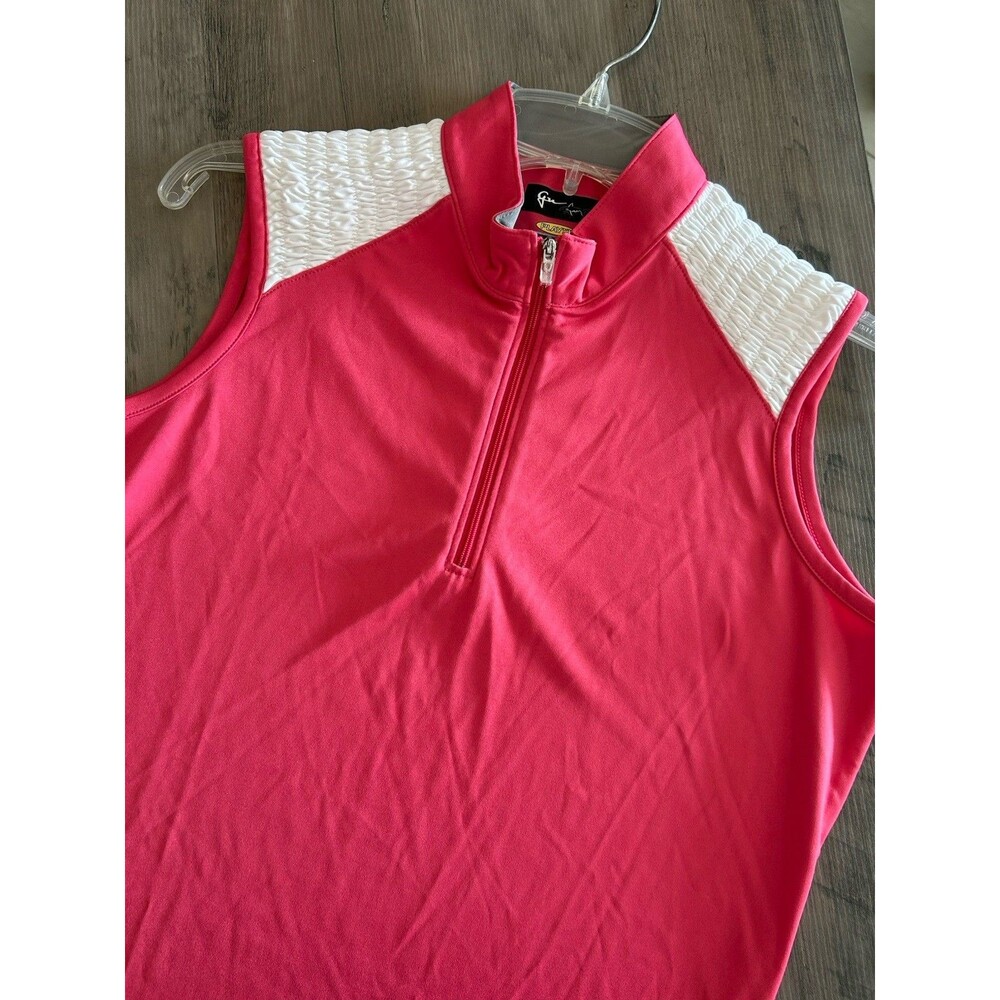 GREG NORMAN Dark Fuchsia Sleeveless Golf Shirt - size M